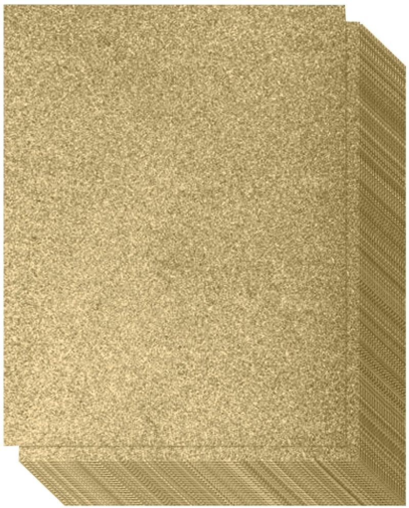 Gold Glitter Cardstock - One-sided - Non-Adhesive - 20 Pack - 8.5 x 11 Inches - Premium Glittery Sheets for DIY Crafts, Art Projects, Party Decor, Gift Box Wrapping - Gold Sparkling Paper | 250GSM